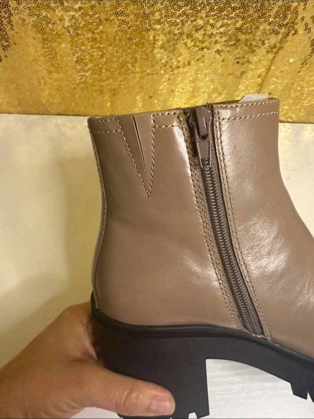 Jeffrey Campbell Anemone Ankle Boots Nude Leather Platform Ankle Boots